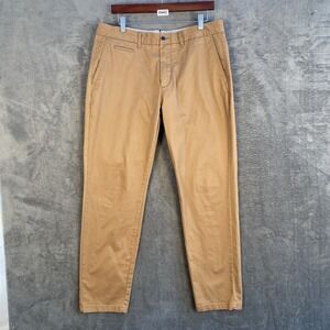 Perk Pants Men's 35x32 tan khaki Slim Fit Stretch Casual Taper Chino Golf Preppy